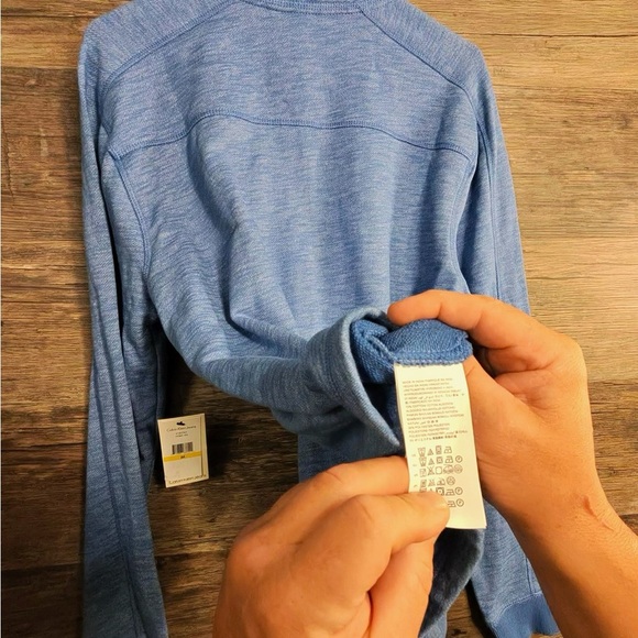 Calvin Klein Jeans Heather Blue Quarter Zip-Up Sweater - Picture 9 of 9